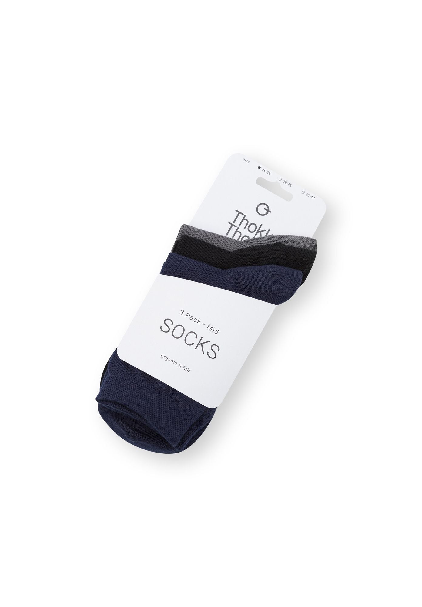 3 Pack Mid Socks Black/Graphite/Midnight