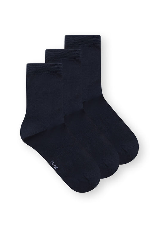 3 Pack Mid Socks Midnight (GOTS)