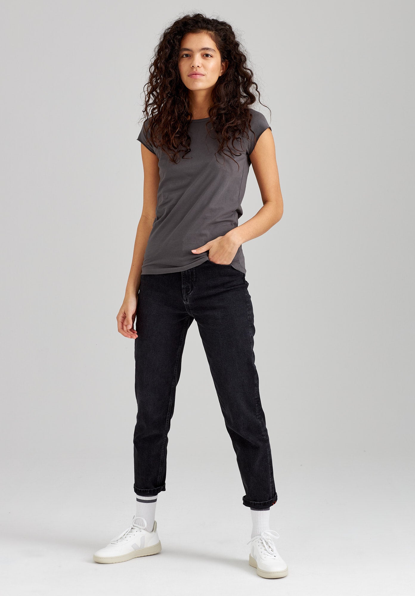 TT01 Cap Sleeve T-Shirt castlerock (GOTS)