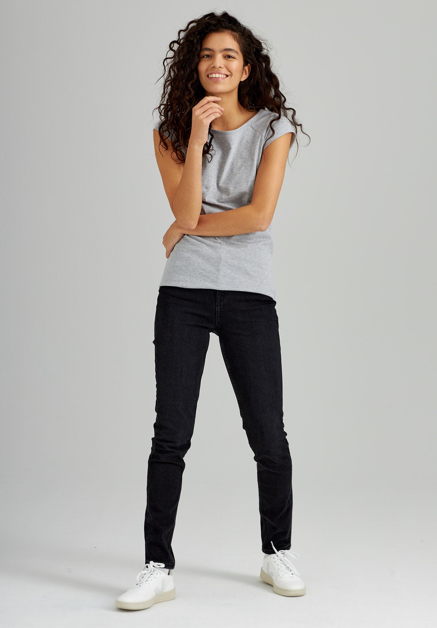 TT01 Cap Sleeve Grey Melange (GOTS)