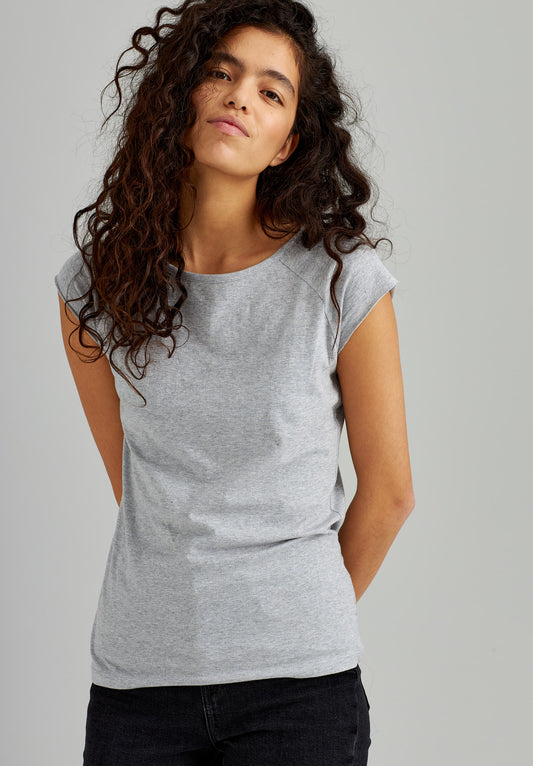 TT01 Cap Sleeve Grey Melange (GOTS)