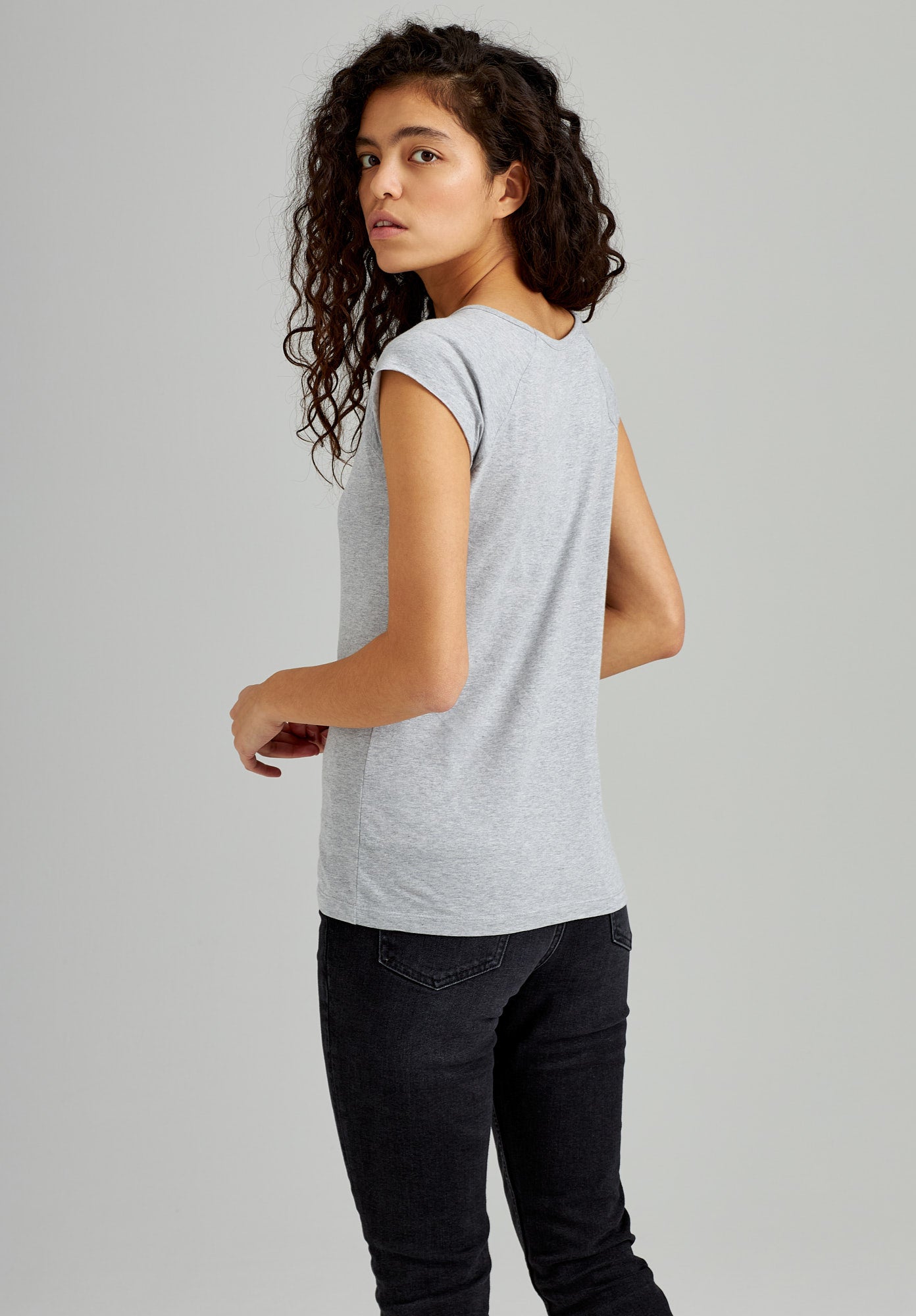 TT01 Cap Sleeve Grey Melange (GOTS)