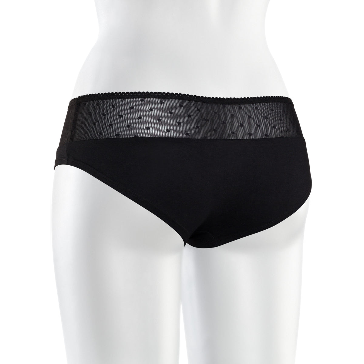 TT21 Panty Netlace in Schwarz an der Bueste, Rueckansicht