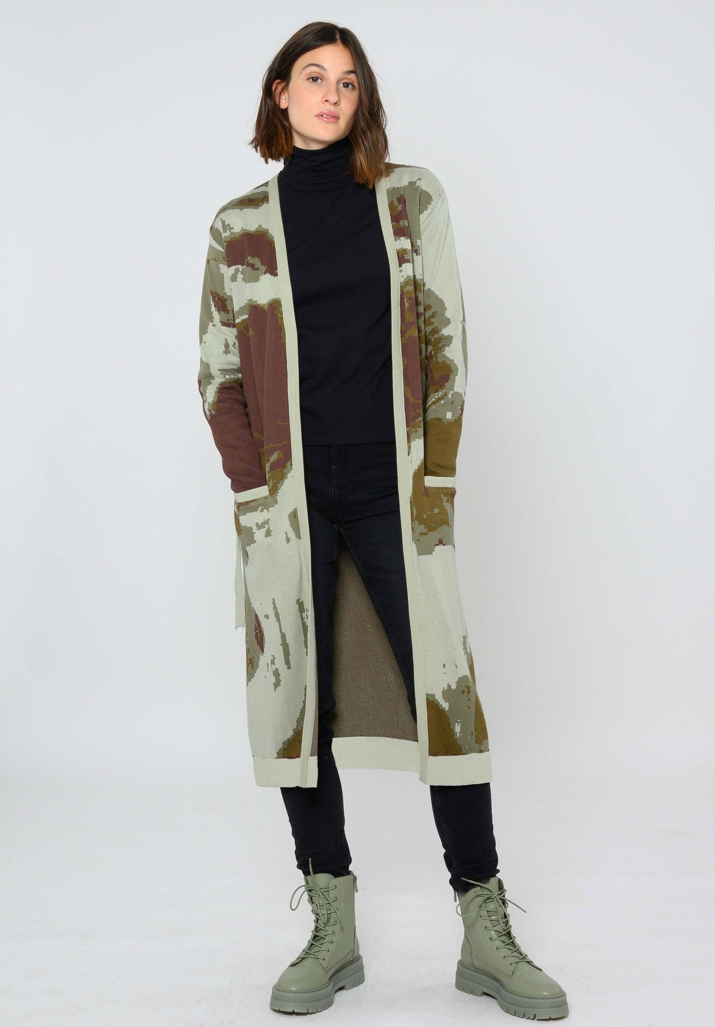 TT3010 Long Cardigan JACQUARD