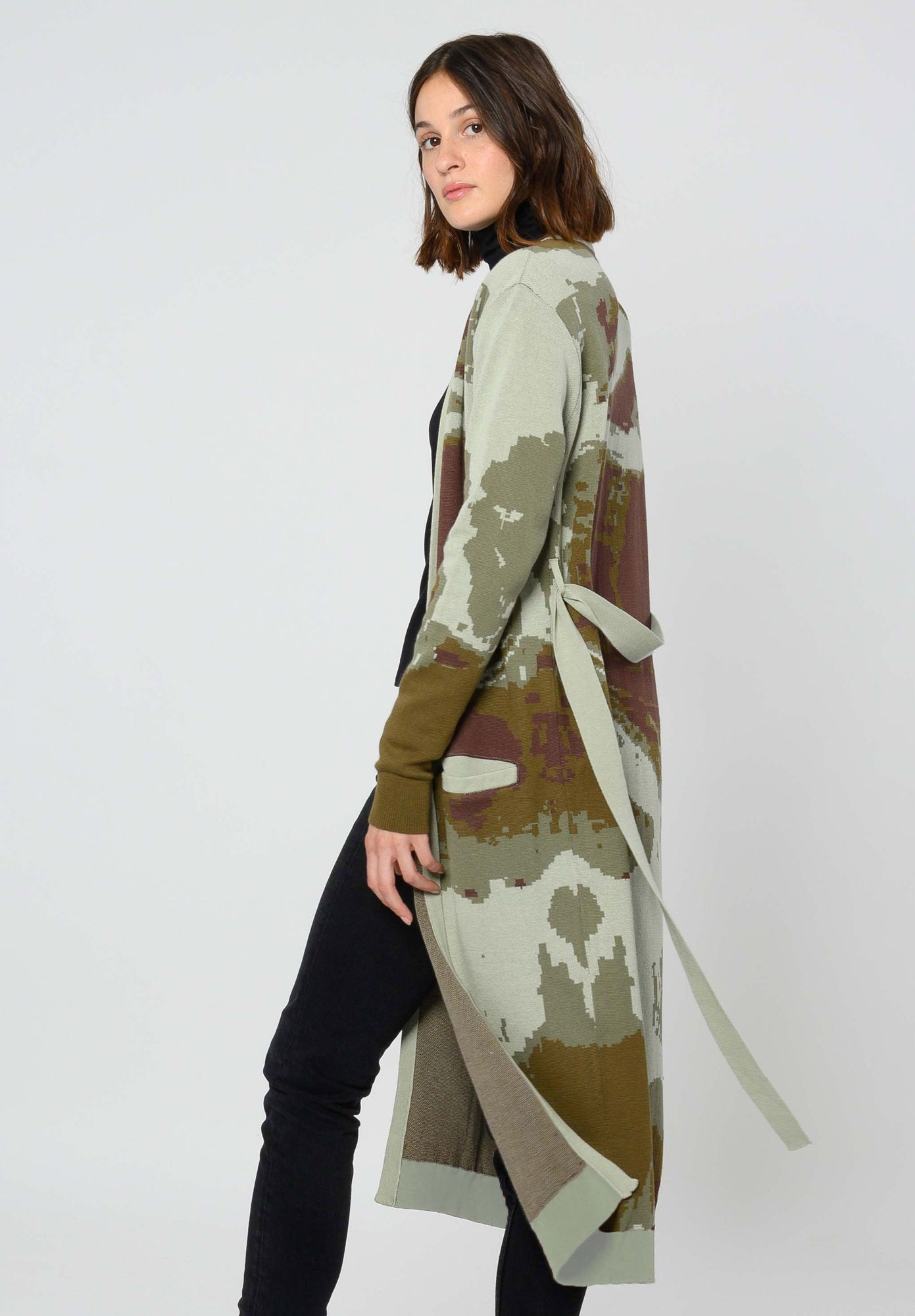 TT3010 Long Cardigan JACQUARD