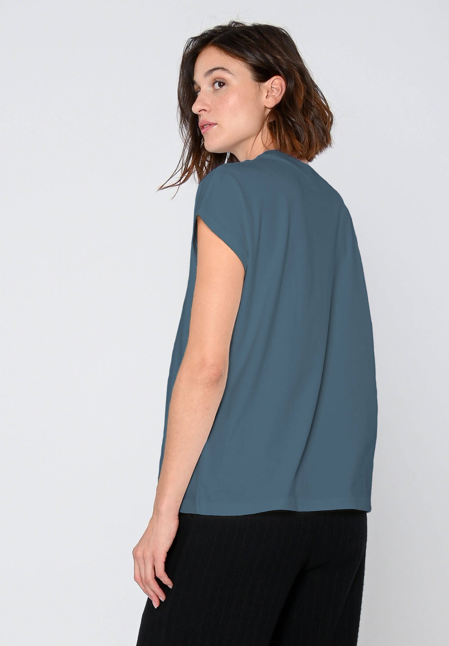 TT75 Boxy T-Shirt Sea Blue (GOTS)