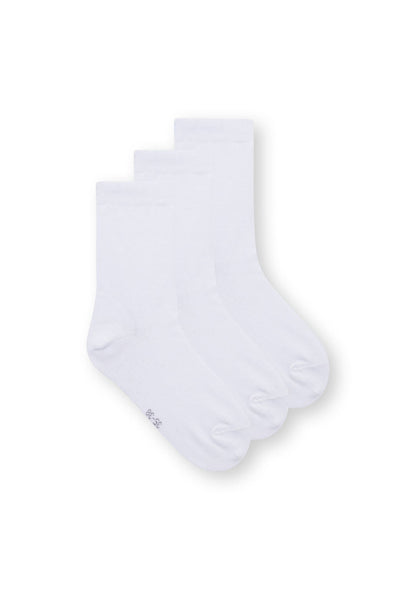 3 Pack High Socks White (GOTS)