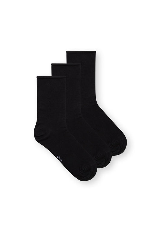 3 Pack Mid Socks Relax Black (GOTS)