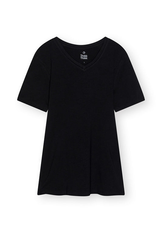 3 Pack TT144 SLIM V-NECK T-Shirt Black (GOTS)