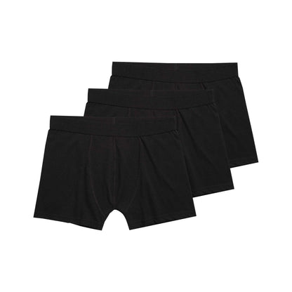 3er Pack TT15 Trunks in Schwarz, drei Trunks gestapelt, Bio-Baumwolle GOTS