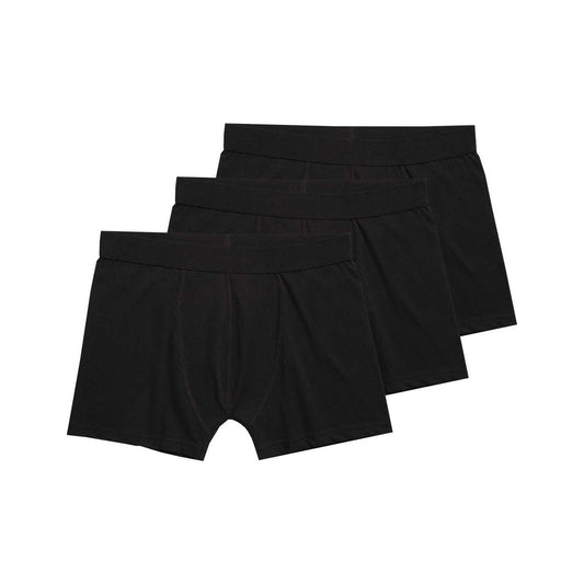 3er Pack TT15 Trunks in Schwarz, drei Trunks gestapelt, Bio-Baumwolle GOTS