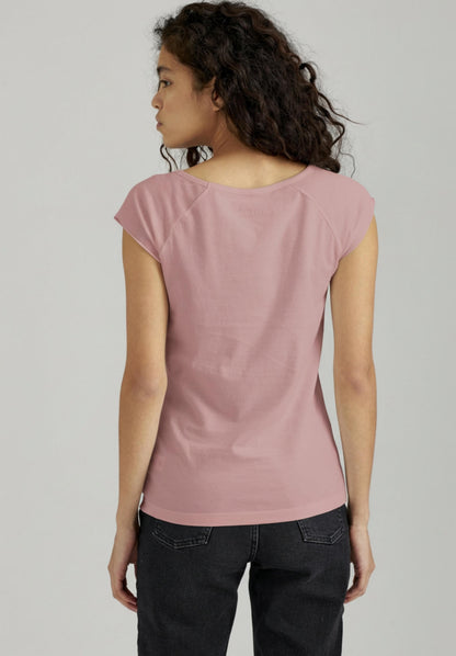TT01 Cap Sleeve T-Shirt dark mauve (GOTS, vegan)