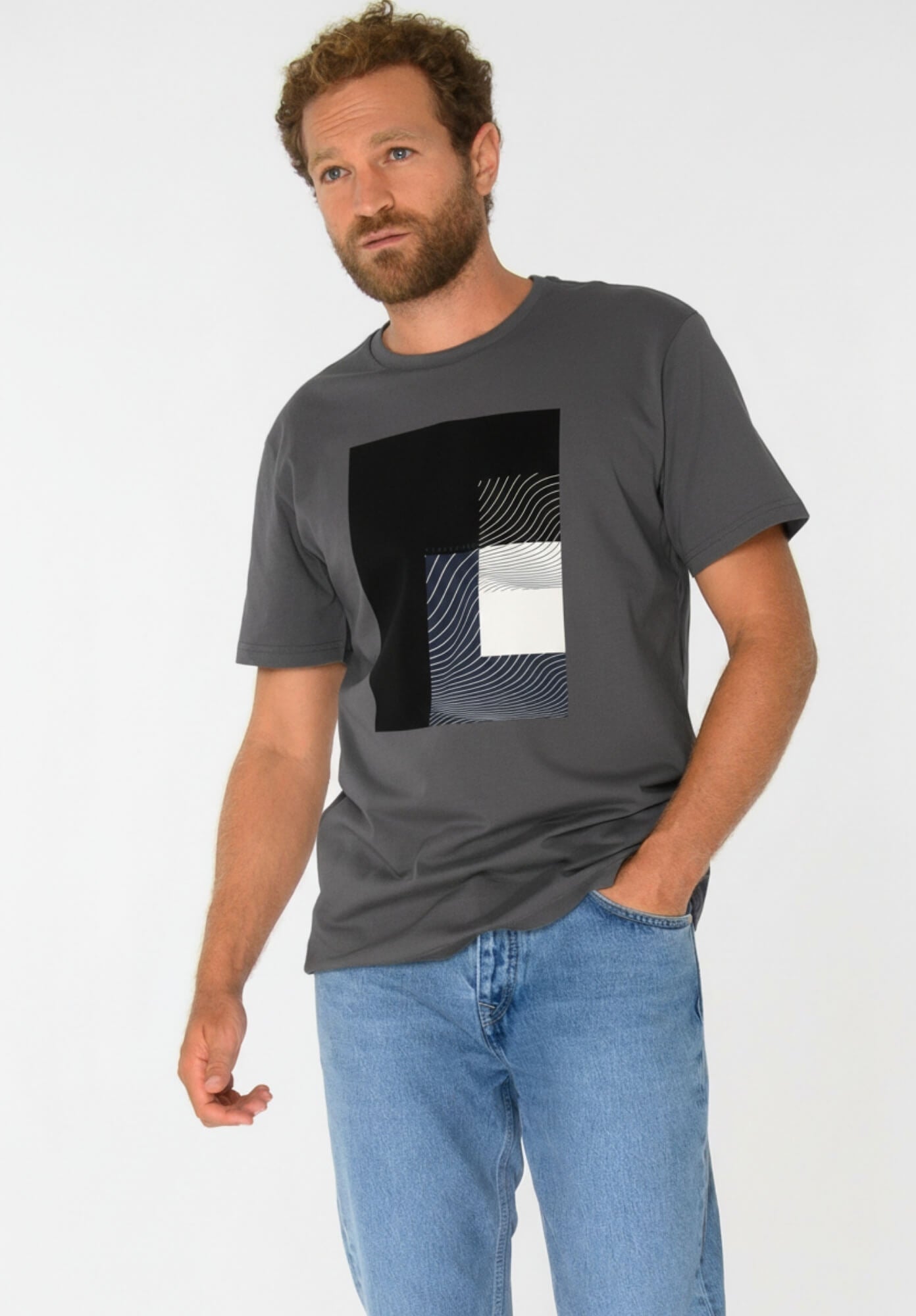 TT02 T-Shirt Cubes castlerock (GOTS, vegan)