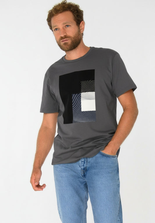 TT02 T-Shirt Cubes castlerock (GOTS, vegan)
