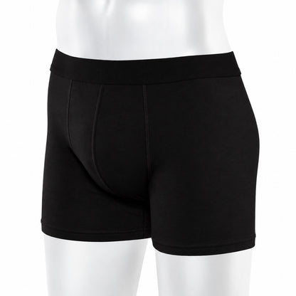 TT15 Trunks in Schwarz an der Bueste, Vorderansicht, flacher Bund
