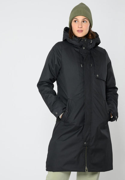 TT2029 KAPOK Coat Damen in Schwarz, Vorderansicht