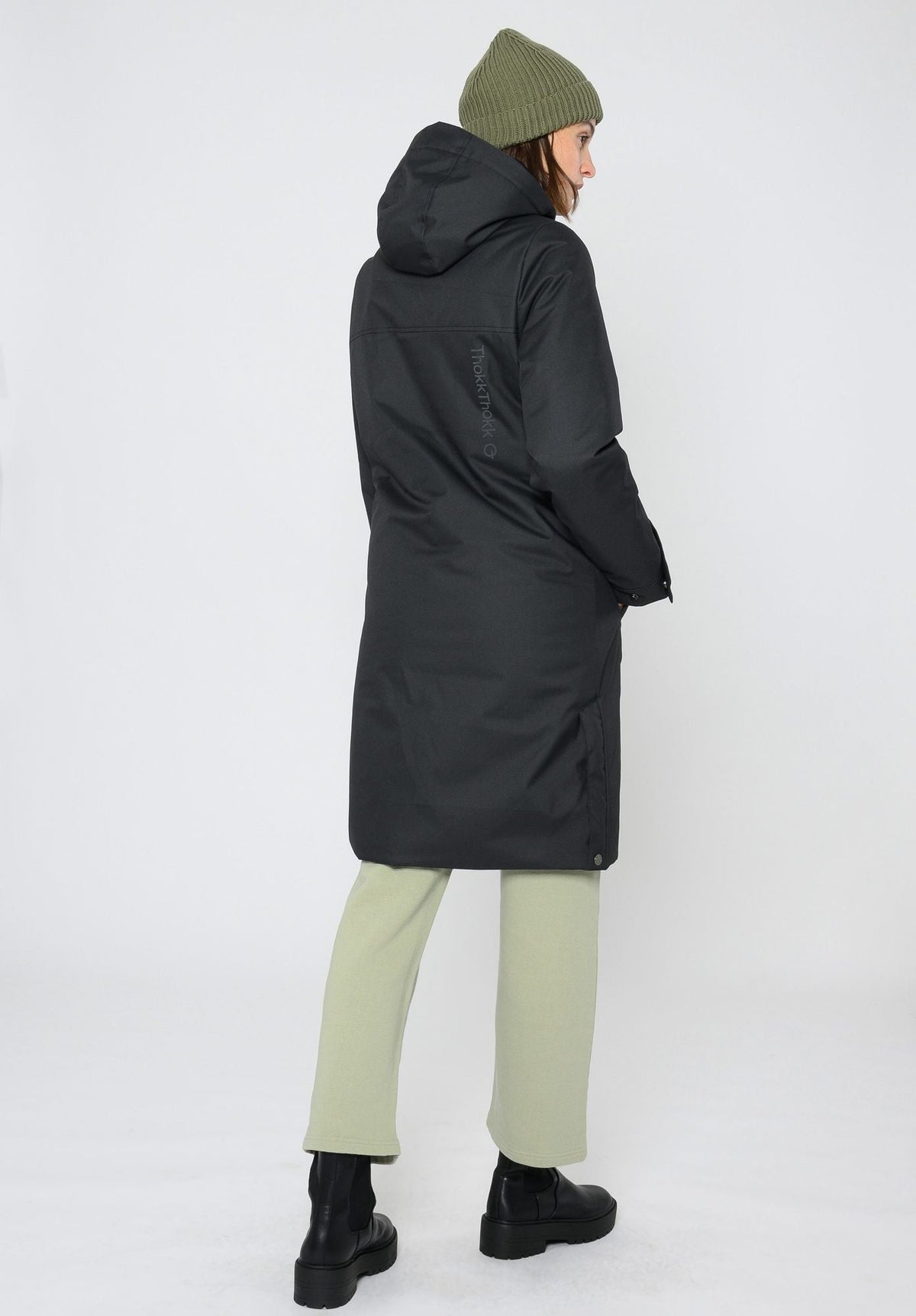 TT2029 KAPOK Coat Damen in Schwarz, Rueckansicht