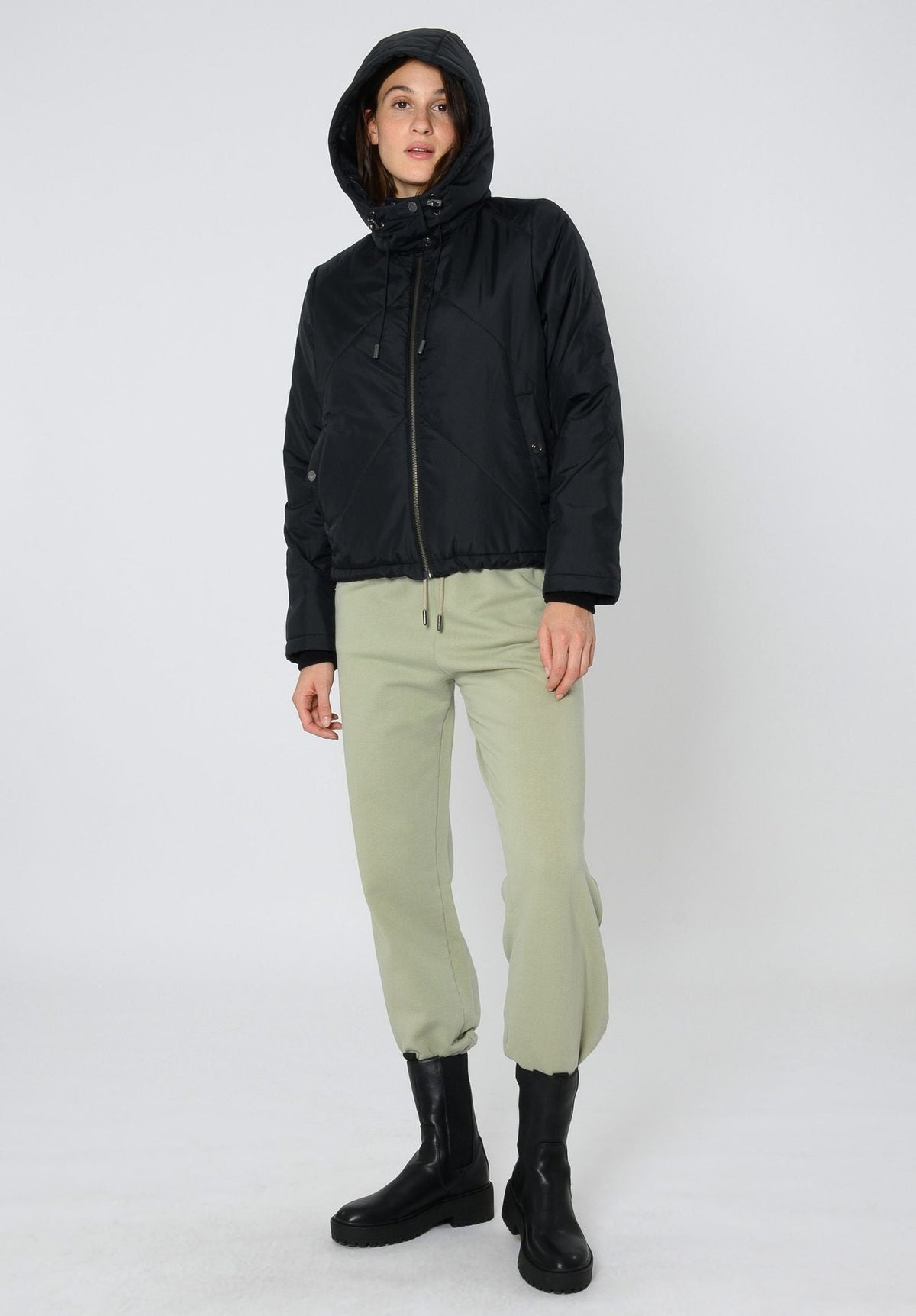 TT2031 KAPOK Short Jacket Damen in Schwarz, Vorderansicht