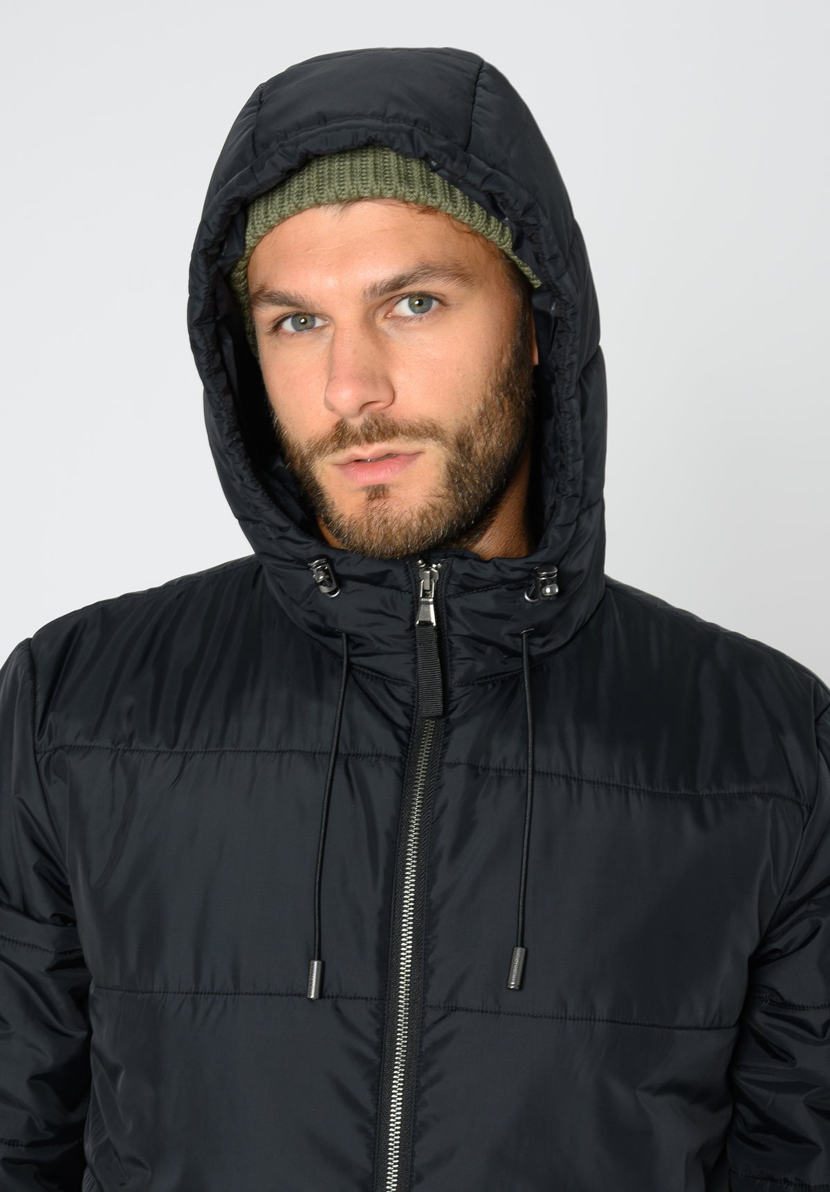 TT2038 KAPOK Basic Jacket Herren in Schwarz, Kapuze aufgesetzt