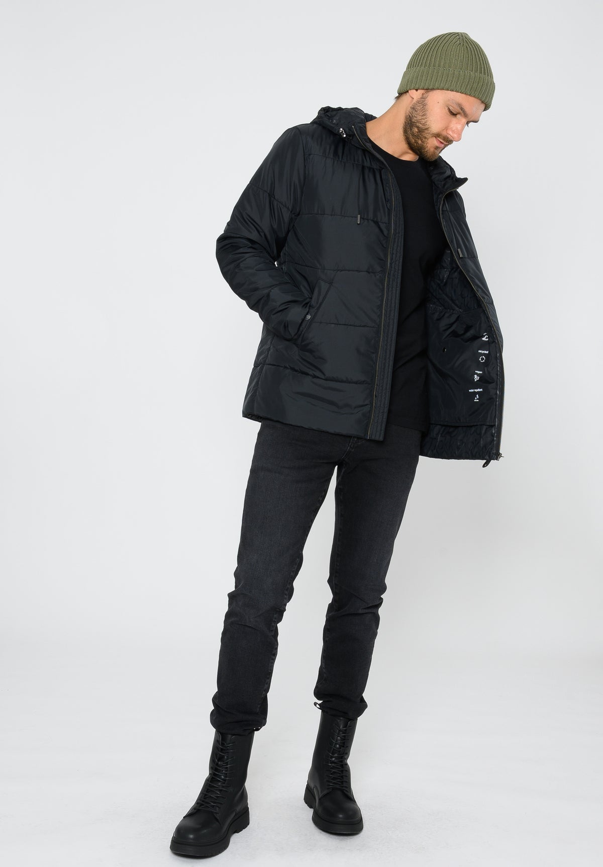 TT2038 KAPOK Basic Jacket Herren in Schwarz, Vorderansicht
