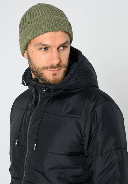 TT2038 KAPOK Basic Jacket Herren in Schwarz, Detail Kragen