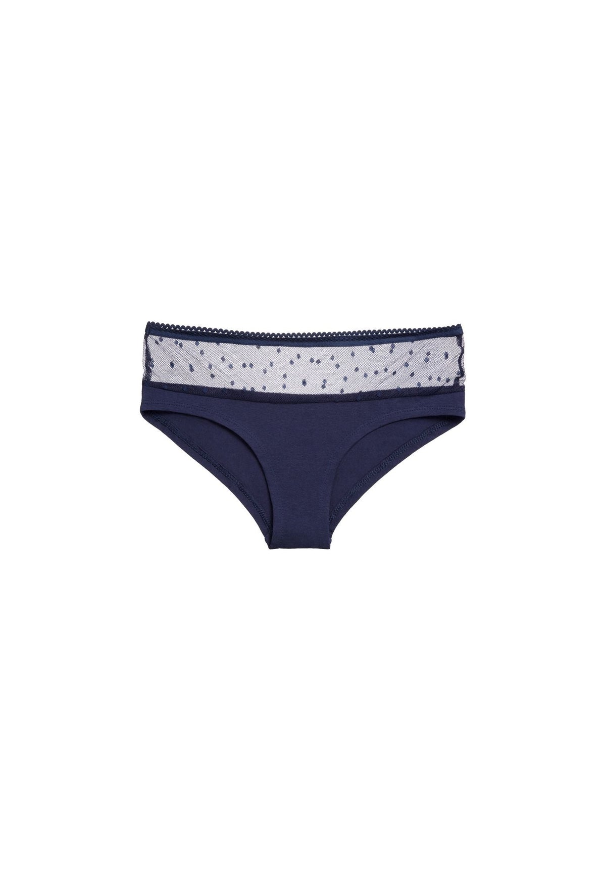 TT21 Panty Netlace in Midnight, einzelnes Panty mit Netzspitze am Bund