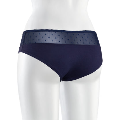 TT21 Panty Netlace in Midnight an der Bueste, Rueckansicht