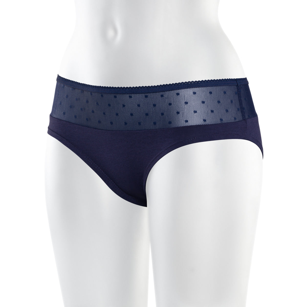 TT21 Panty Netlace in Midnight an der Bueste, Vorderansicht