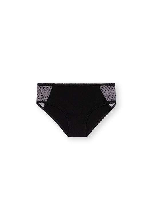 TT21 Panty Side Netlace Black (GOTS)