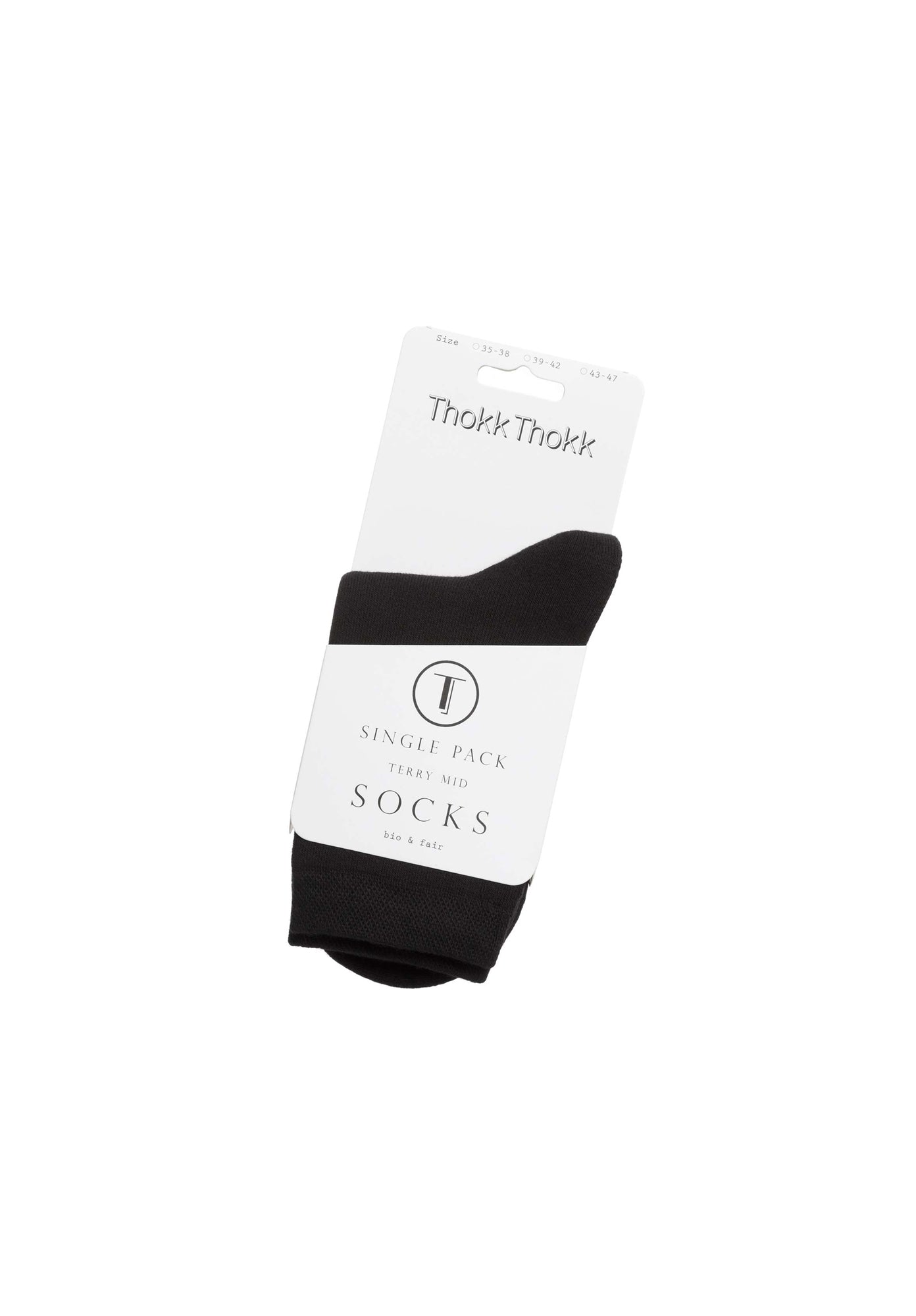 Warm Mid Socks Black (GOTS)