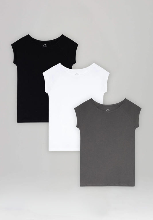 3er-Set Core Basics Bundle TT01 Cap Sleeve T-Shirt